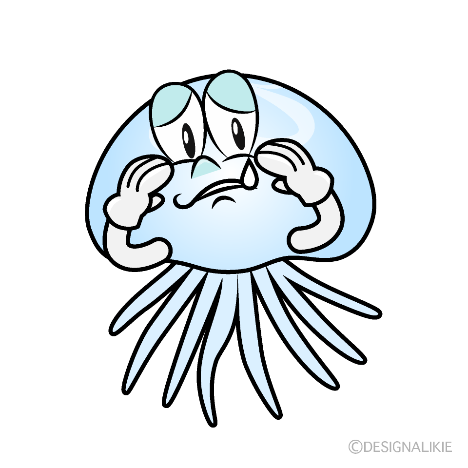 Sobbing Jellyfish Cartoon Character Image