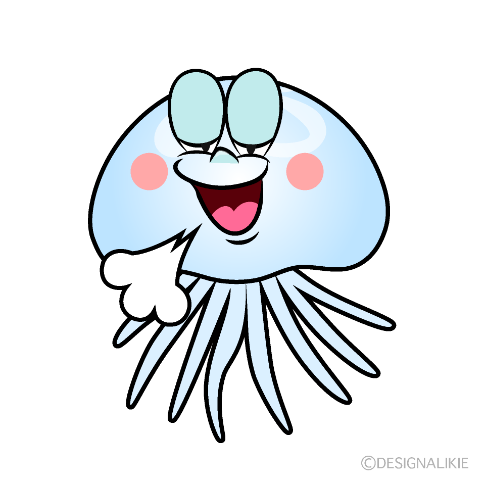 Relaxing Jellyfish Cartoon Character Image