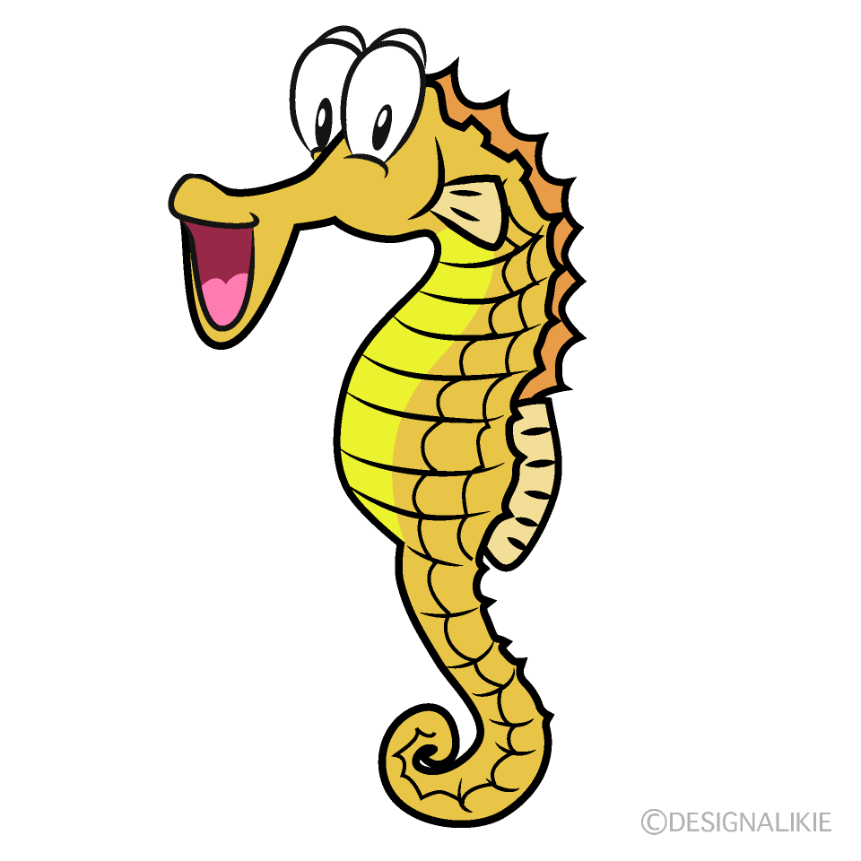 Surprising Seahorse Cartoon Character Image