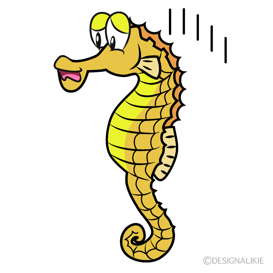 Depressed Seahorse Cartoon Character Image