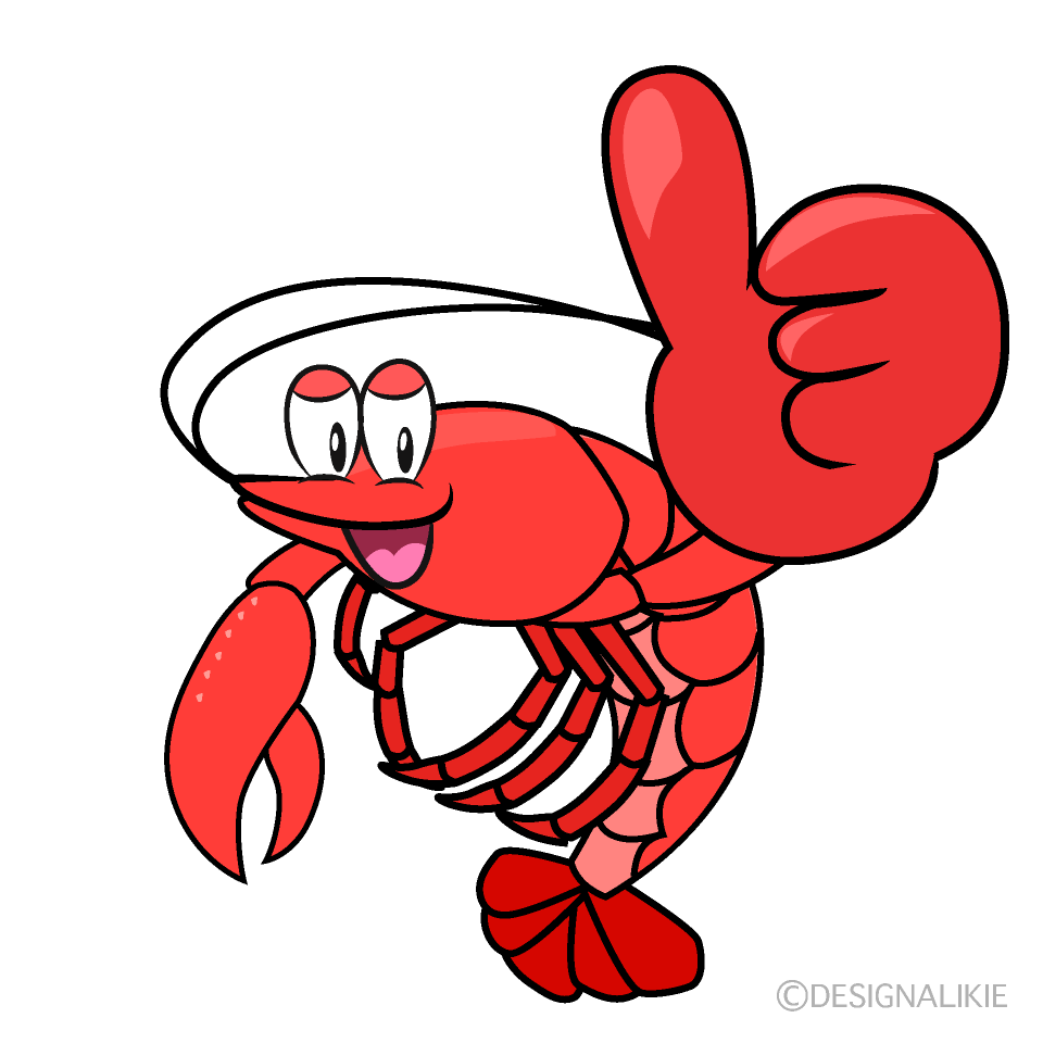Thumbs up Lobster Cartoon Character Image