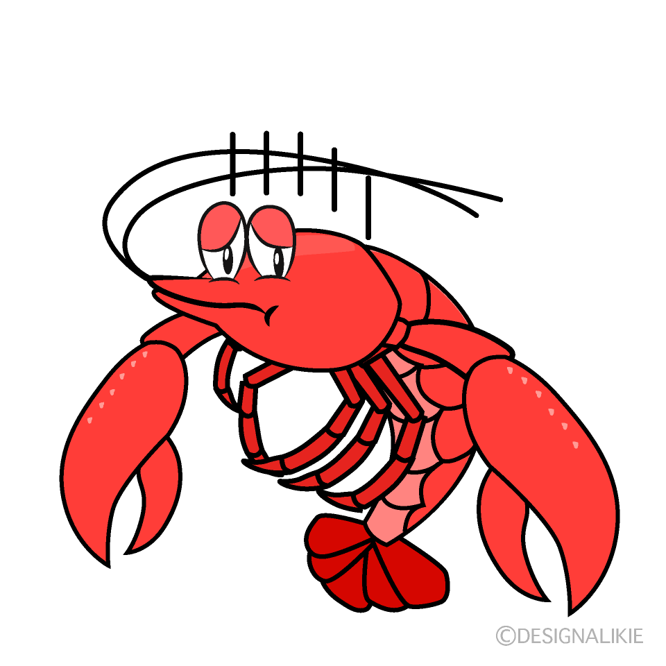 Depressed Lobster Cartoon Character Image