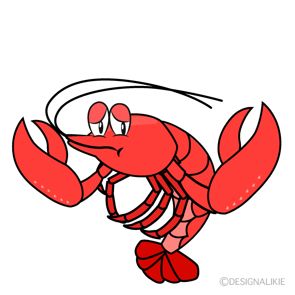 Troubled Lobster Cartoon Character Image