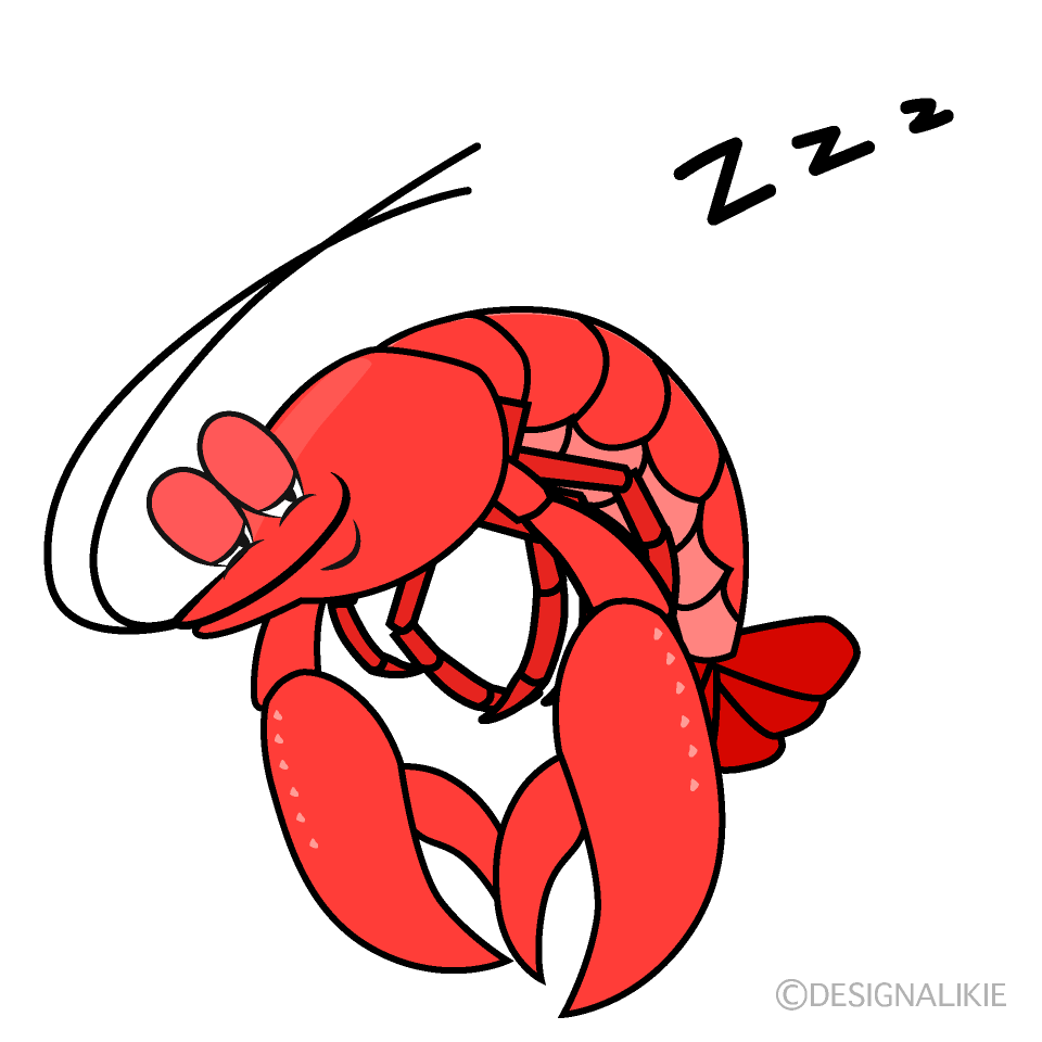 Sleeping Lobster Cartoon Character Image