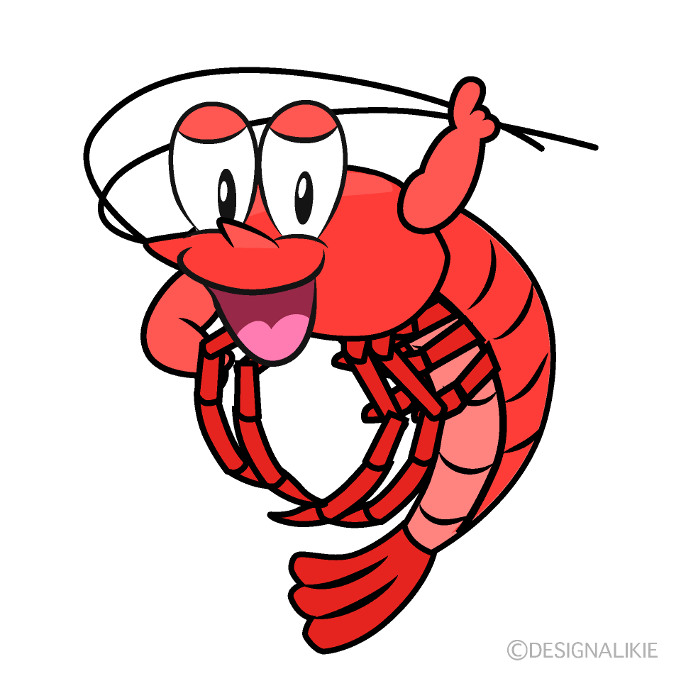 Posing Shrimp Cartoon Character Image