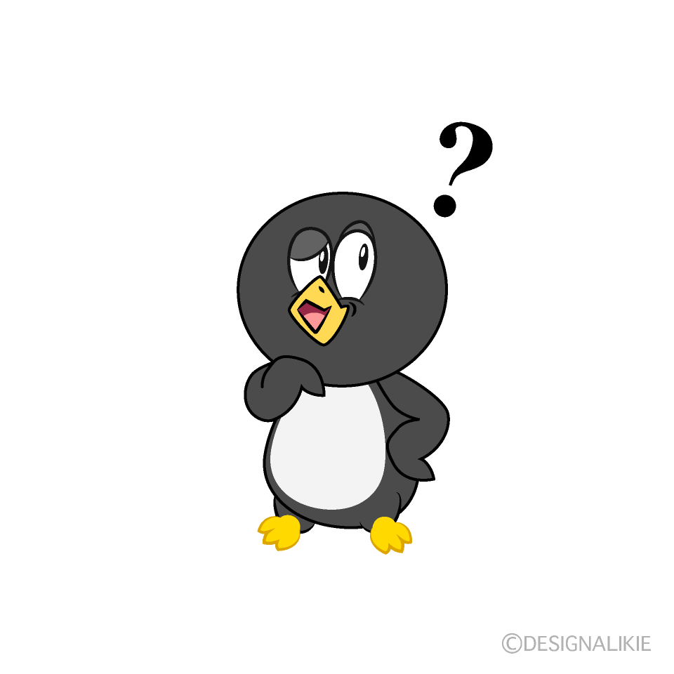 Thinking Penguin Cartoon Character Image