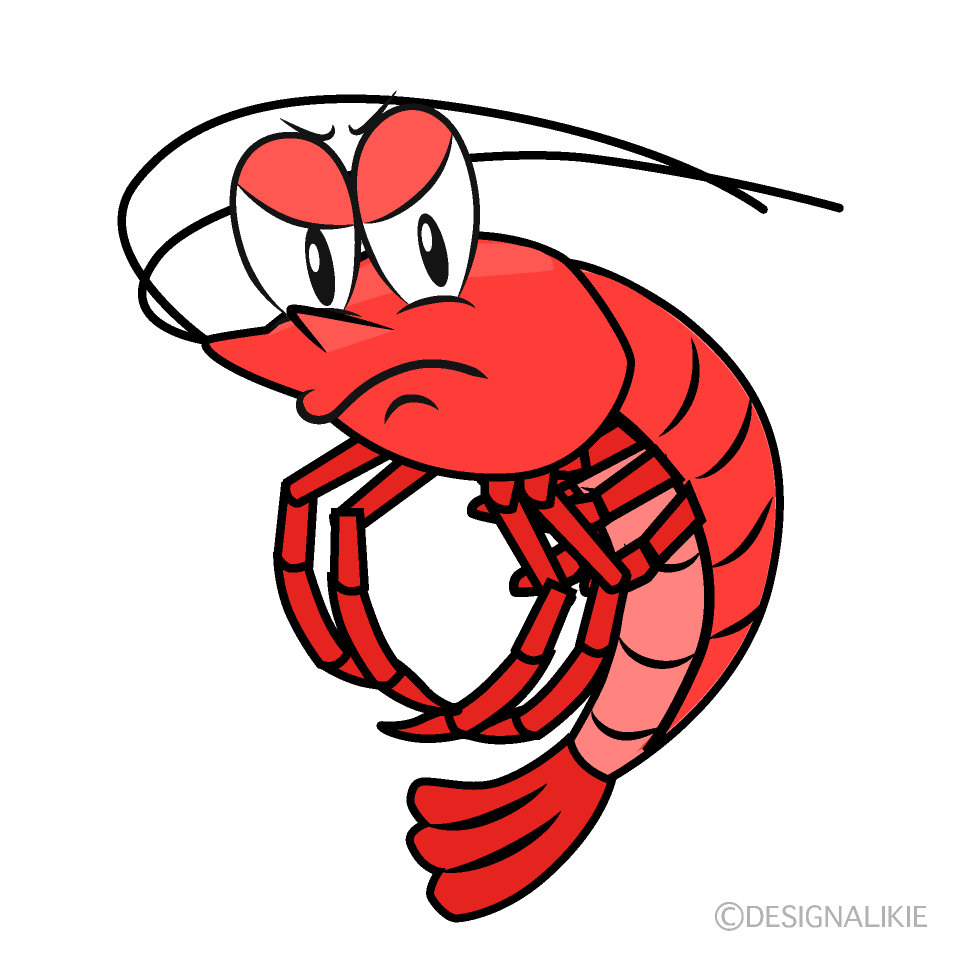 Angry Shrimp Cartoon Character Image
