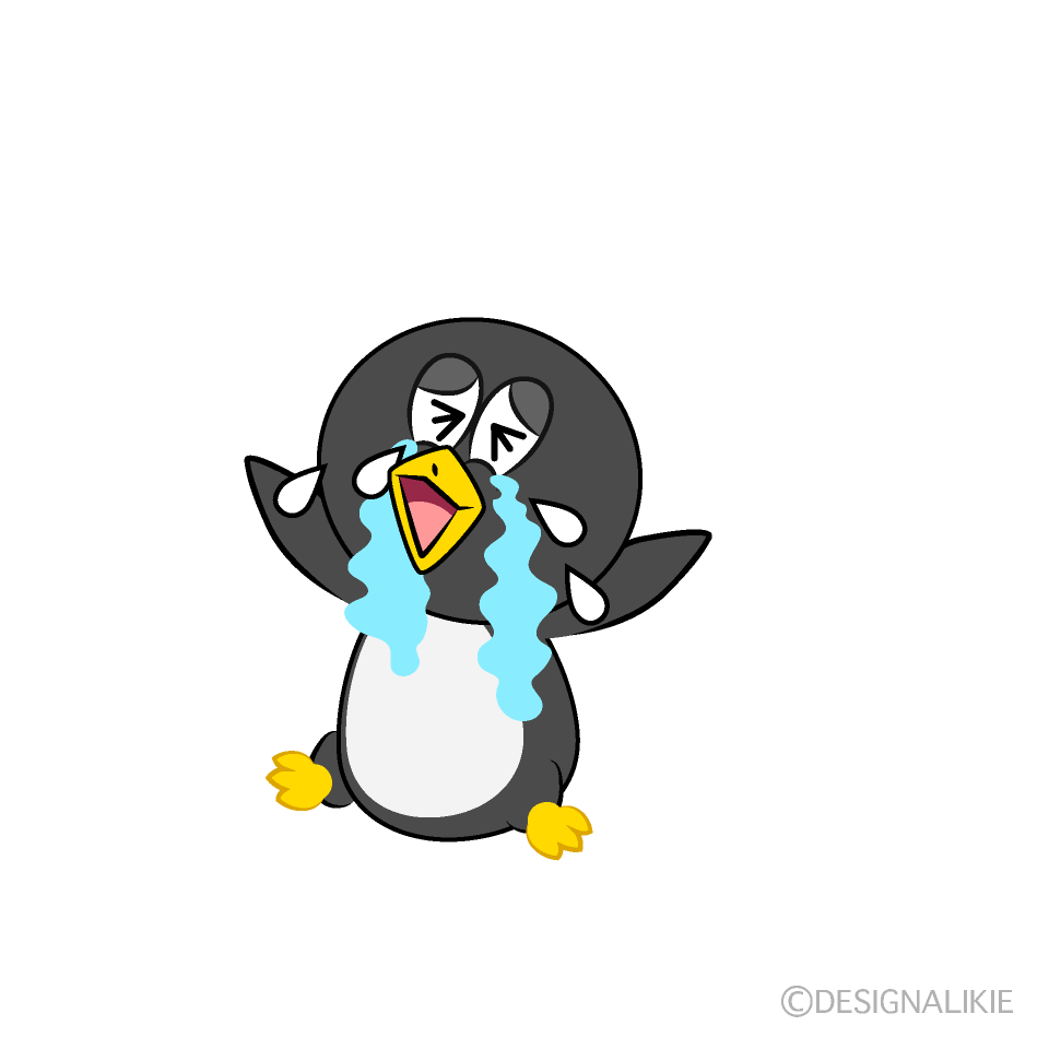 Crying Penguin Cartoon Character Image