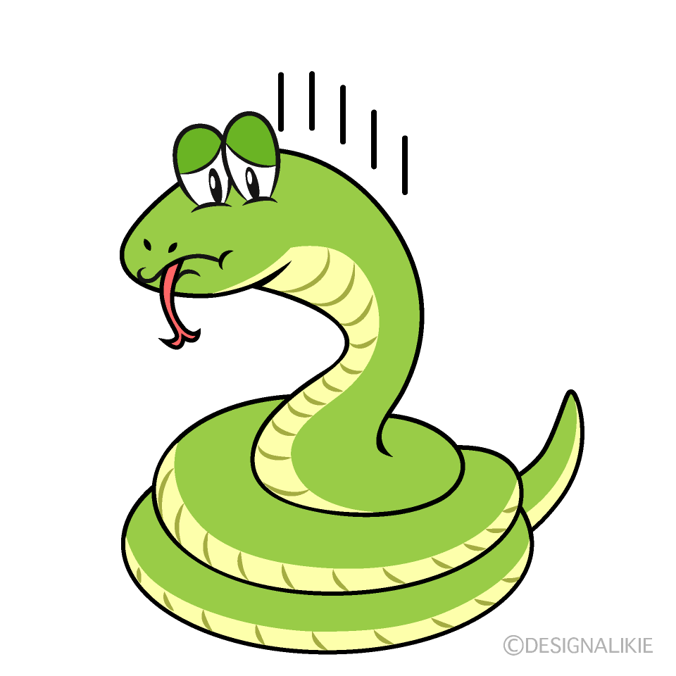 Depressed Snake Cartoon Character Image