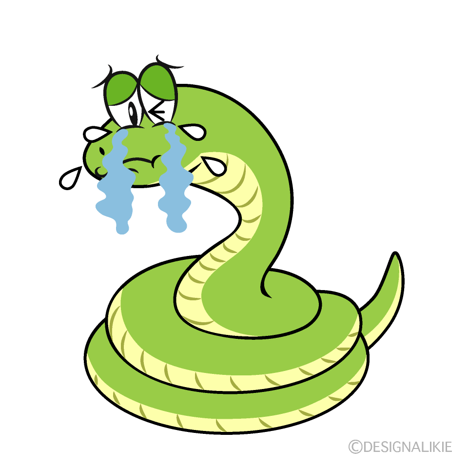 Crying Snake Cartoon Character Image