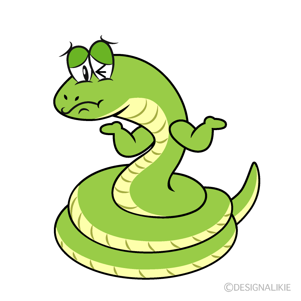 Troubled Snake Cartoon Character Image