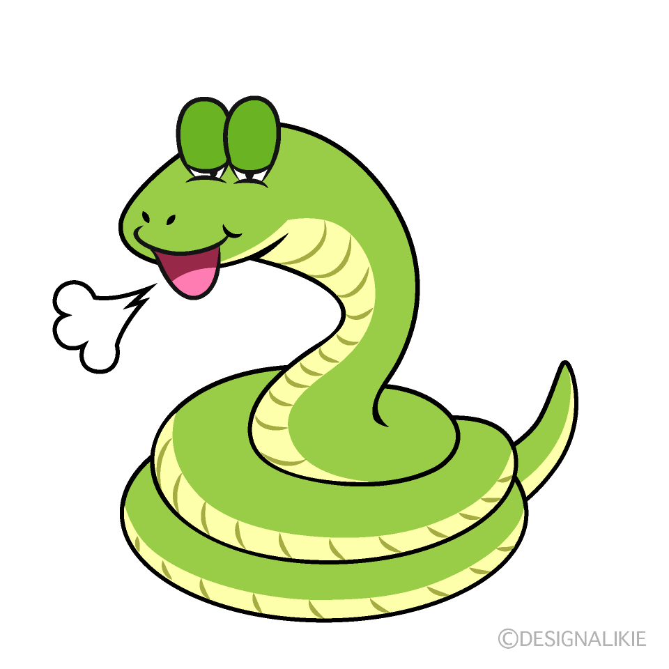 Relaxing Snake Cartoon Character Image