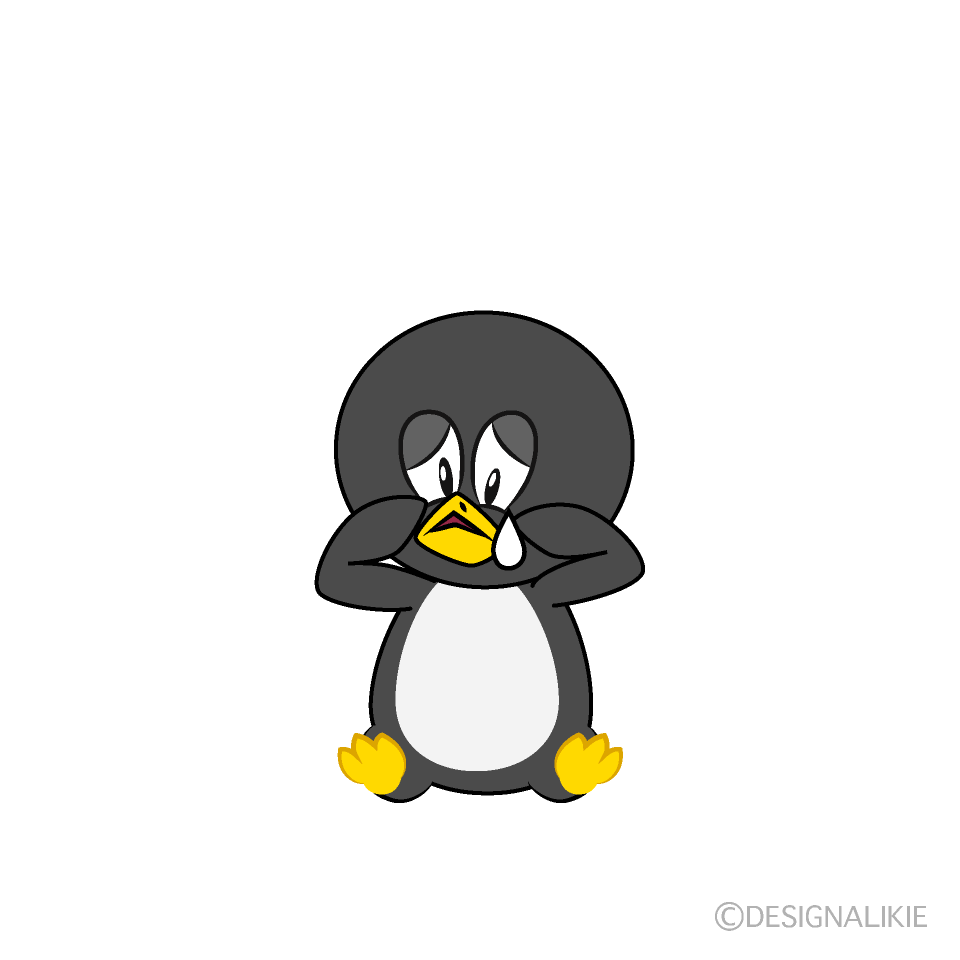 Sad Penguin Cartoon Character Image