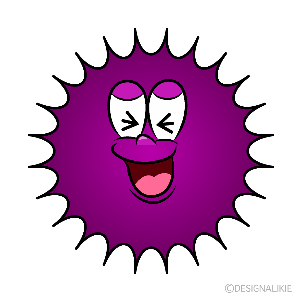 Grinning Virus Cartoon Character Image