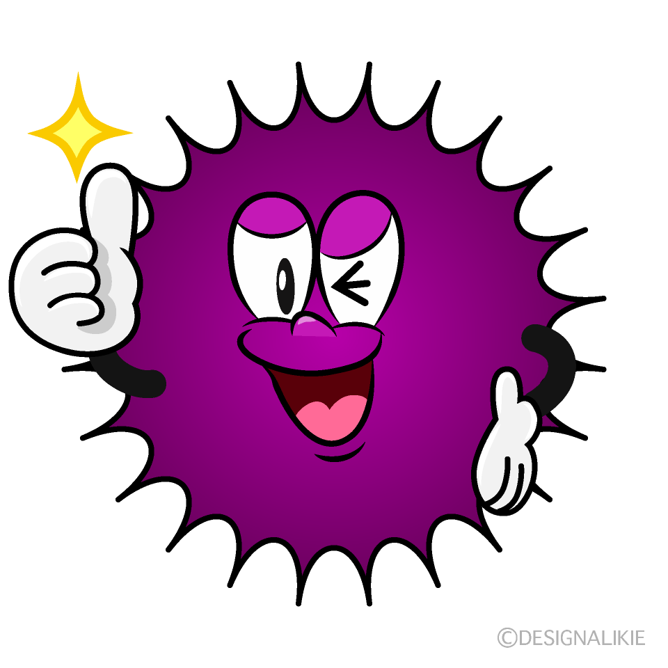 Thumbs up Virus Cartoon Character Image