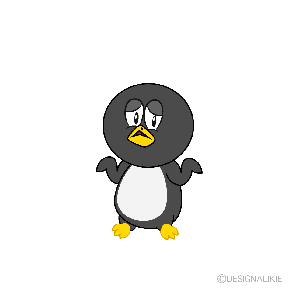 Troubled Penguin Cartoon Character Image
