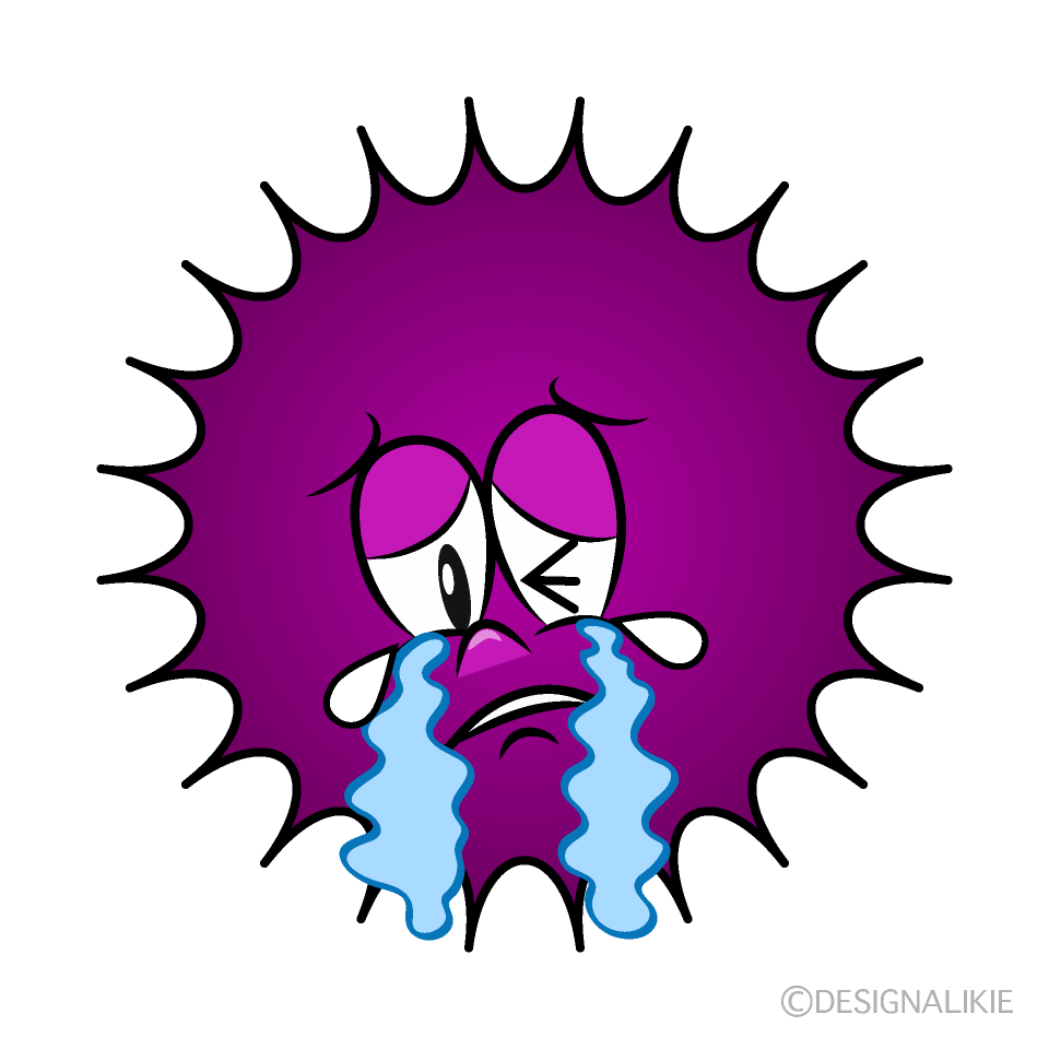 Crying Virus Cartoon Character Image