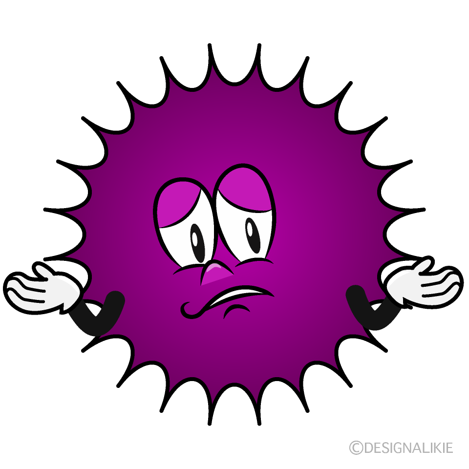 Troubled Virus Cartoon Character Image