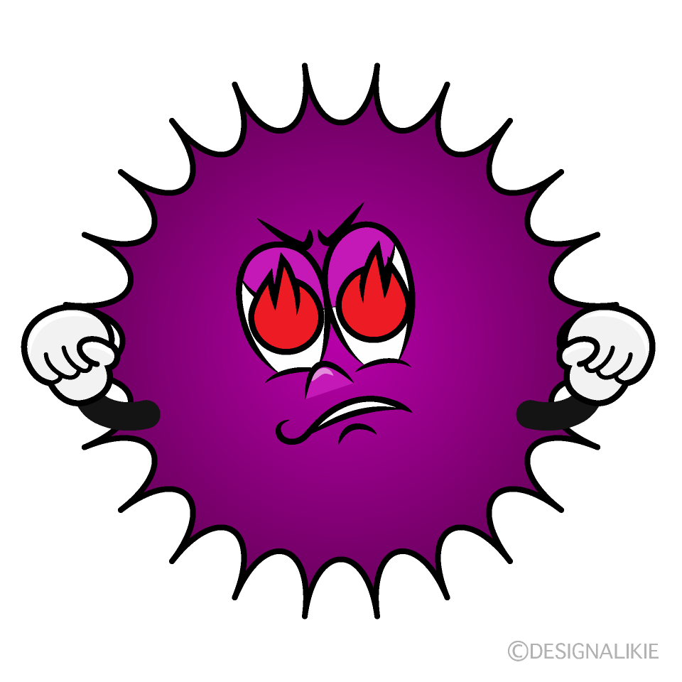 Burning Virus Cartoon Character Image