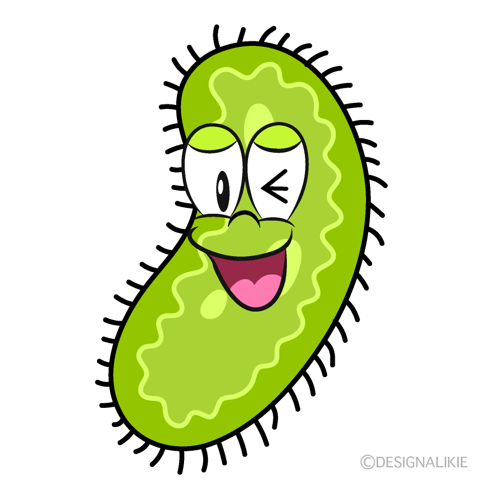 Smiling Bacteria Cartoon Character Image