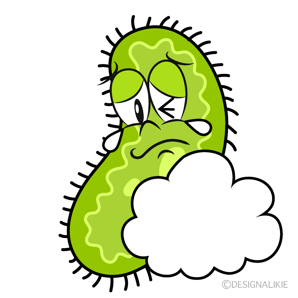 Bacteria and Bubble Cartoon Character Image