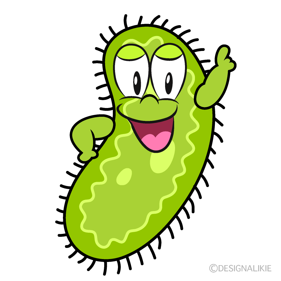 Posing Bacteria Cartoon Character Image
