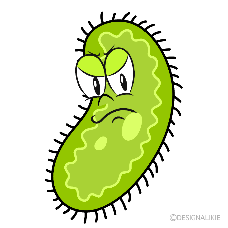 Angry Bacteria Cartoon Character Image