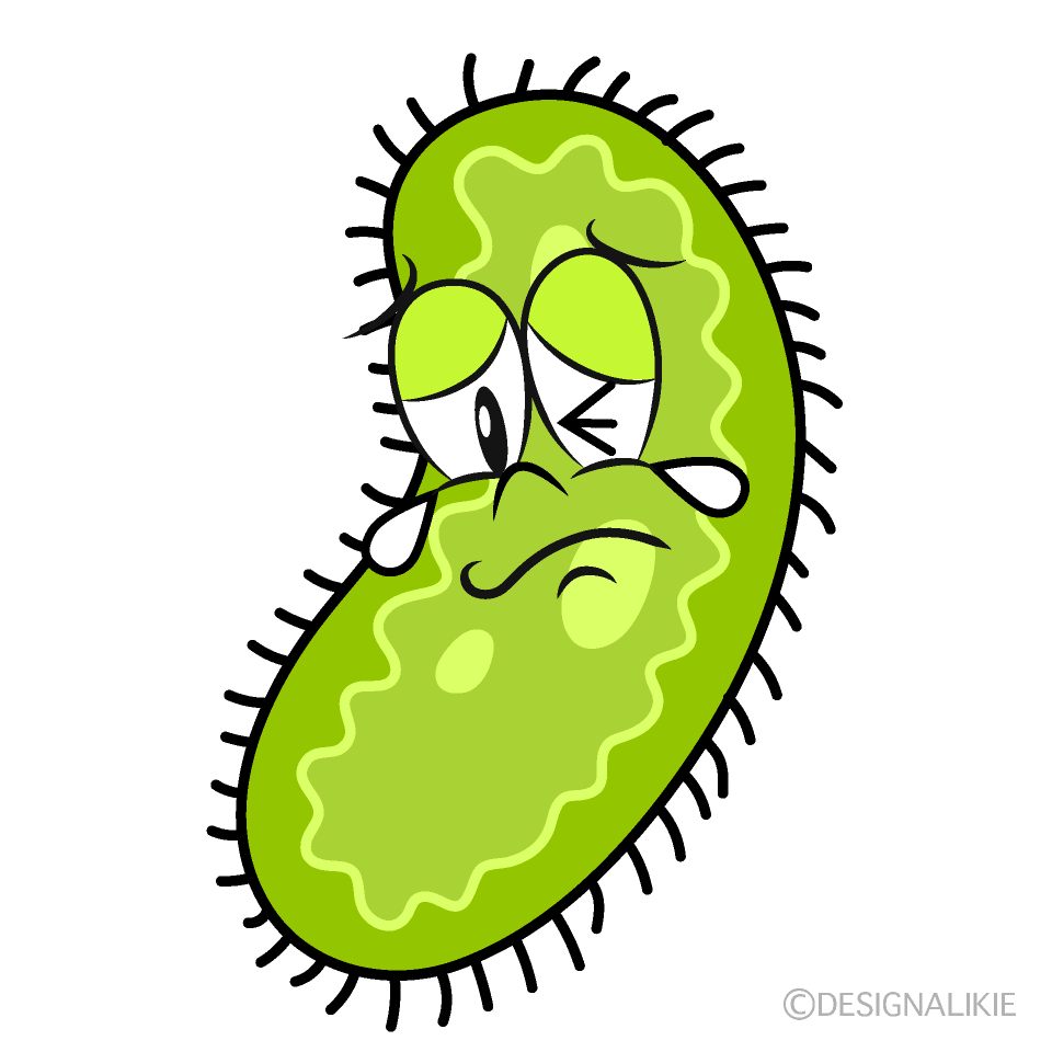 Crying Bacteria Cartoon Character Image