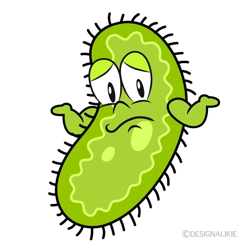 Troubled Bacteria Cartoon Character Image