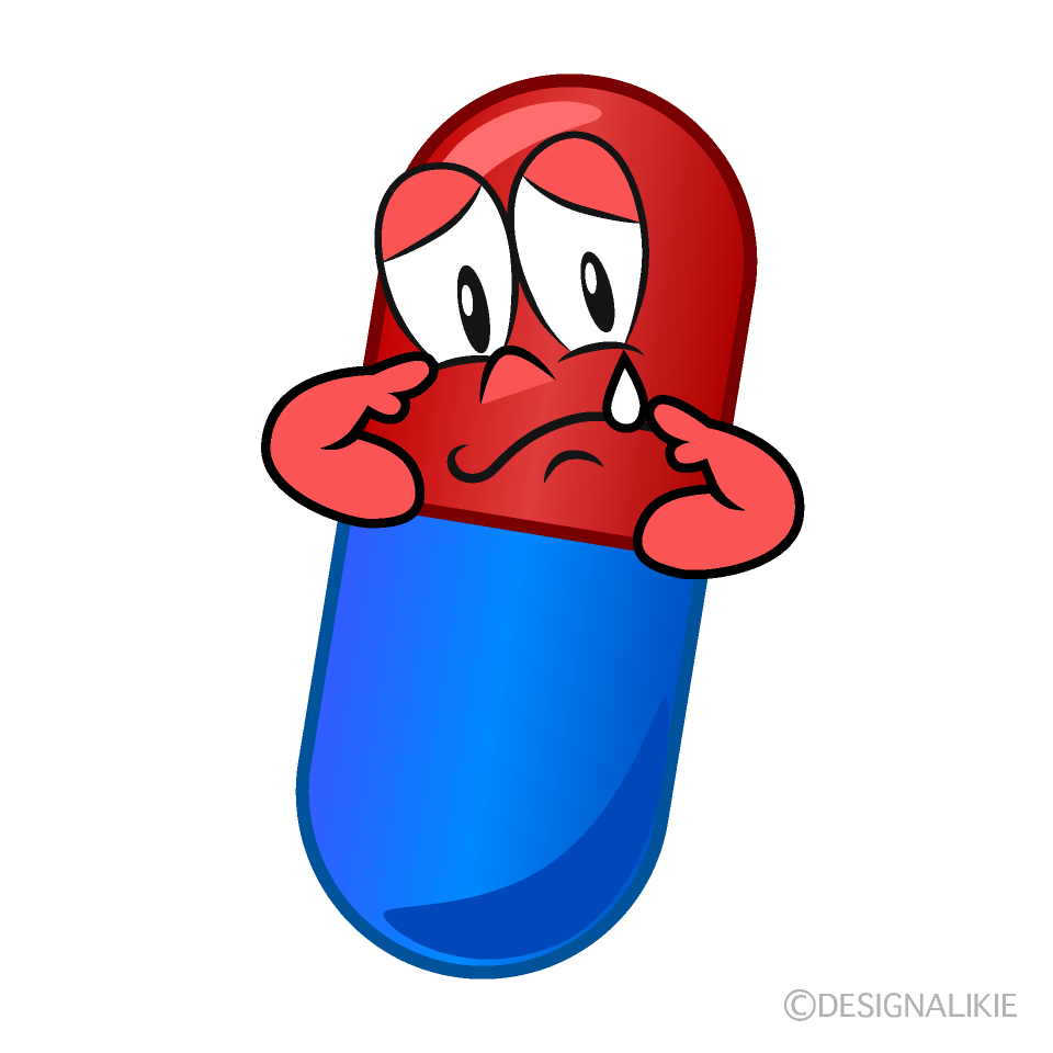 Sobbing Medicine Cartoon Character Image