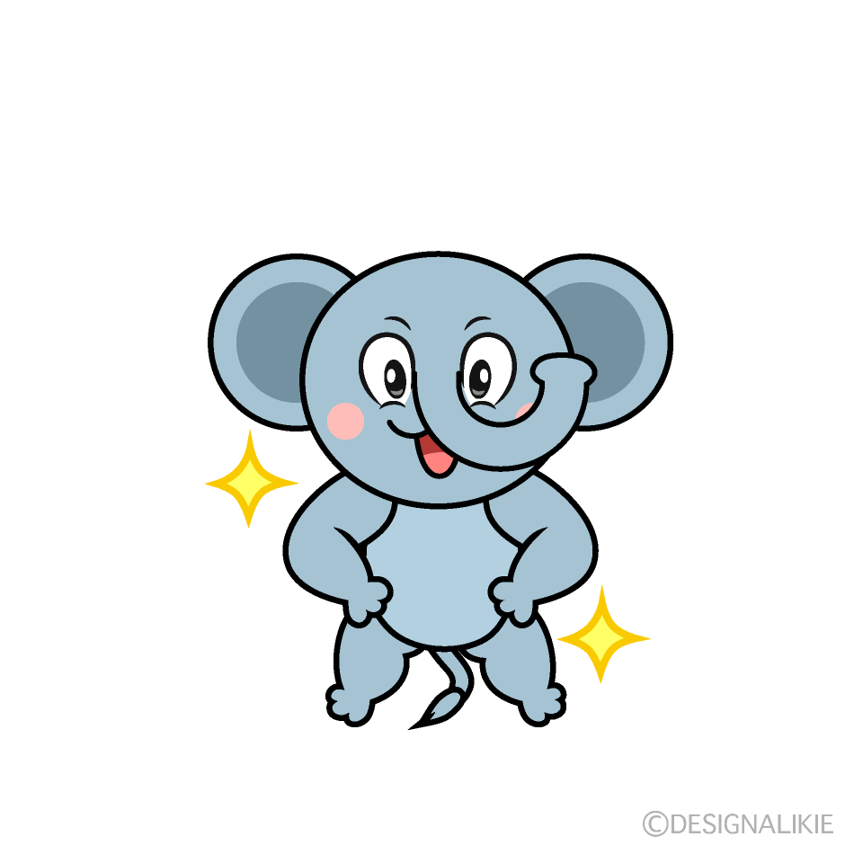 Glitter Elephant Cartoon Character Image