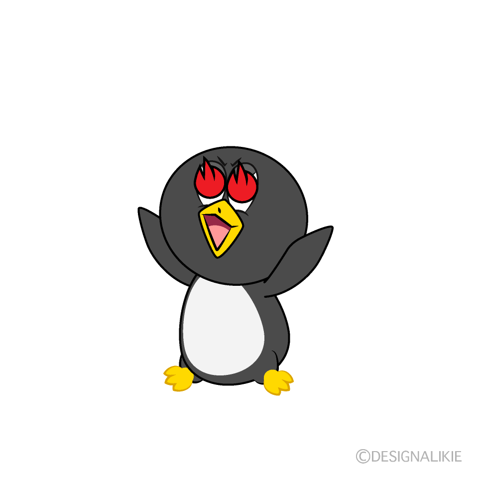 Enthusiastic Penguin Cartoon Character Image