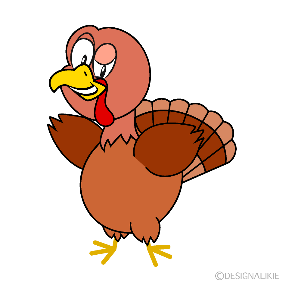Grinning Turkey Cartoon Character Image