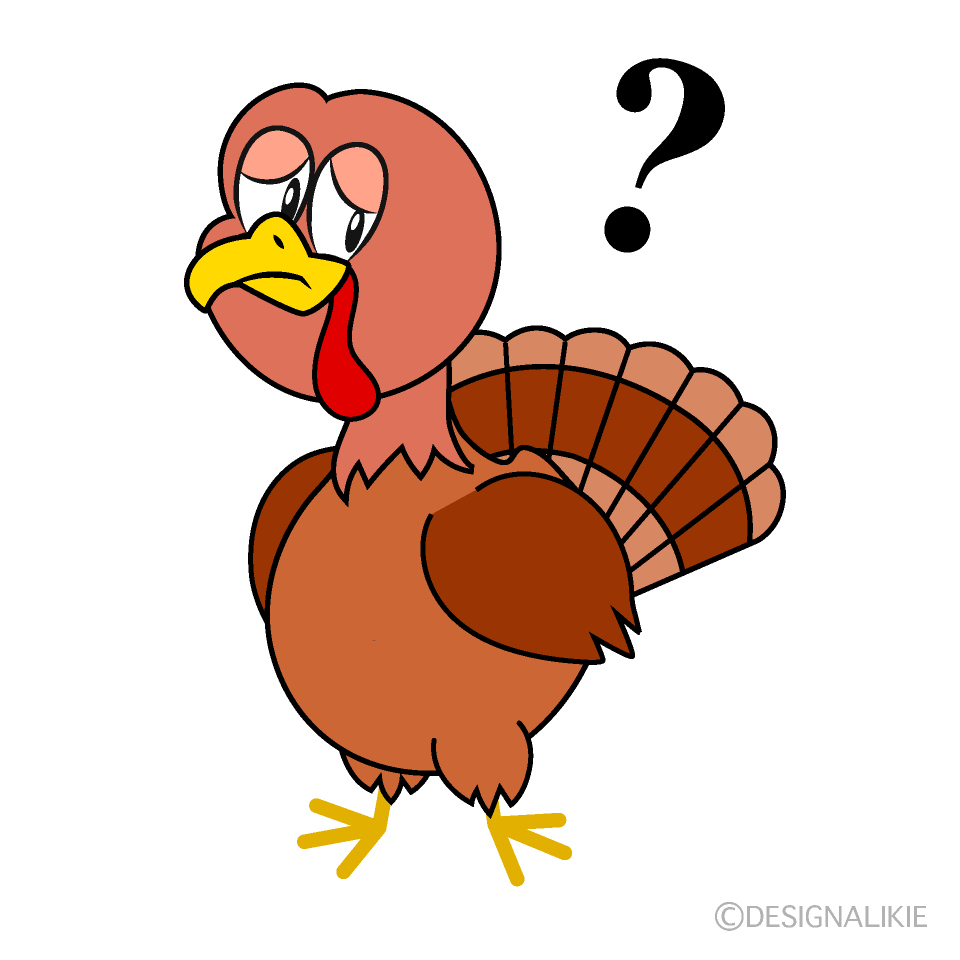 Thinking Turkey Cartoon Character Image