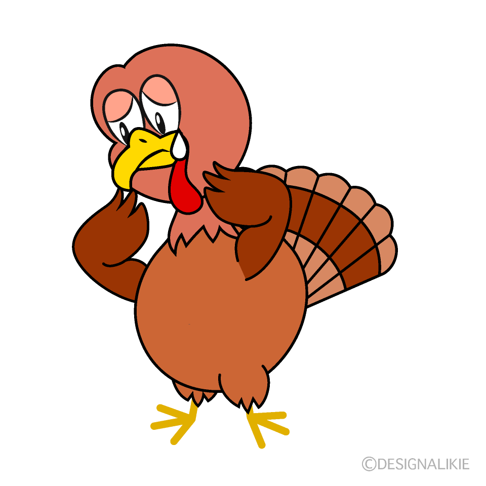 Sobbing Turkey Cartoon Character Image