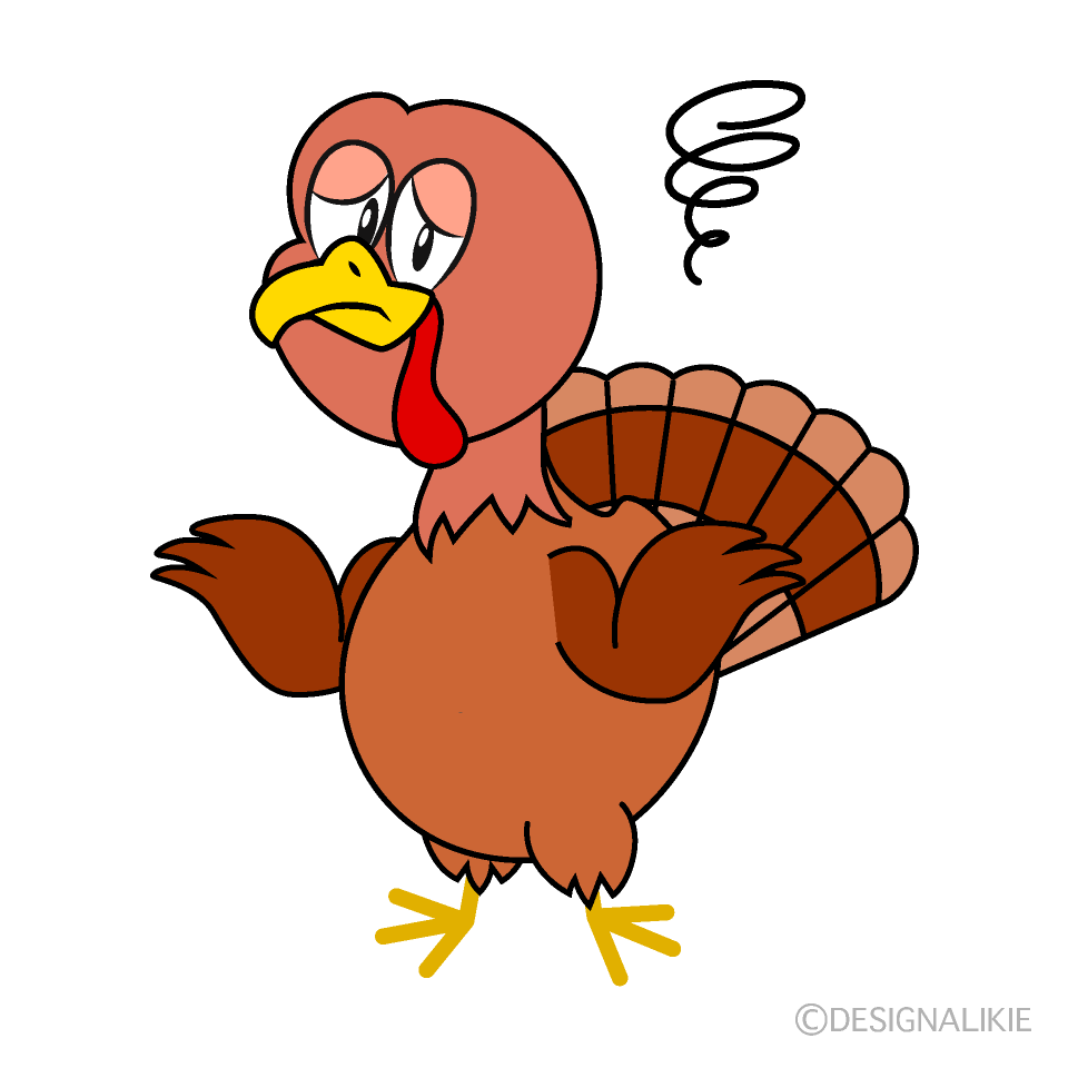 Troubled Turkey Cartoon Character Image