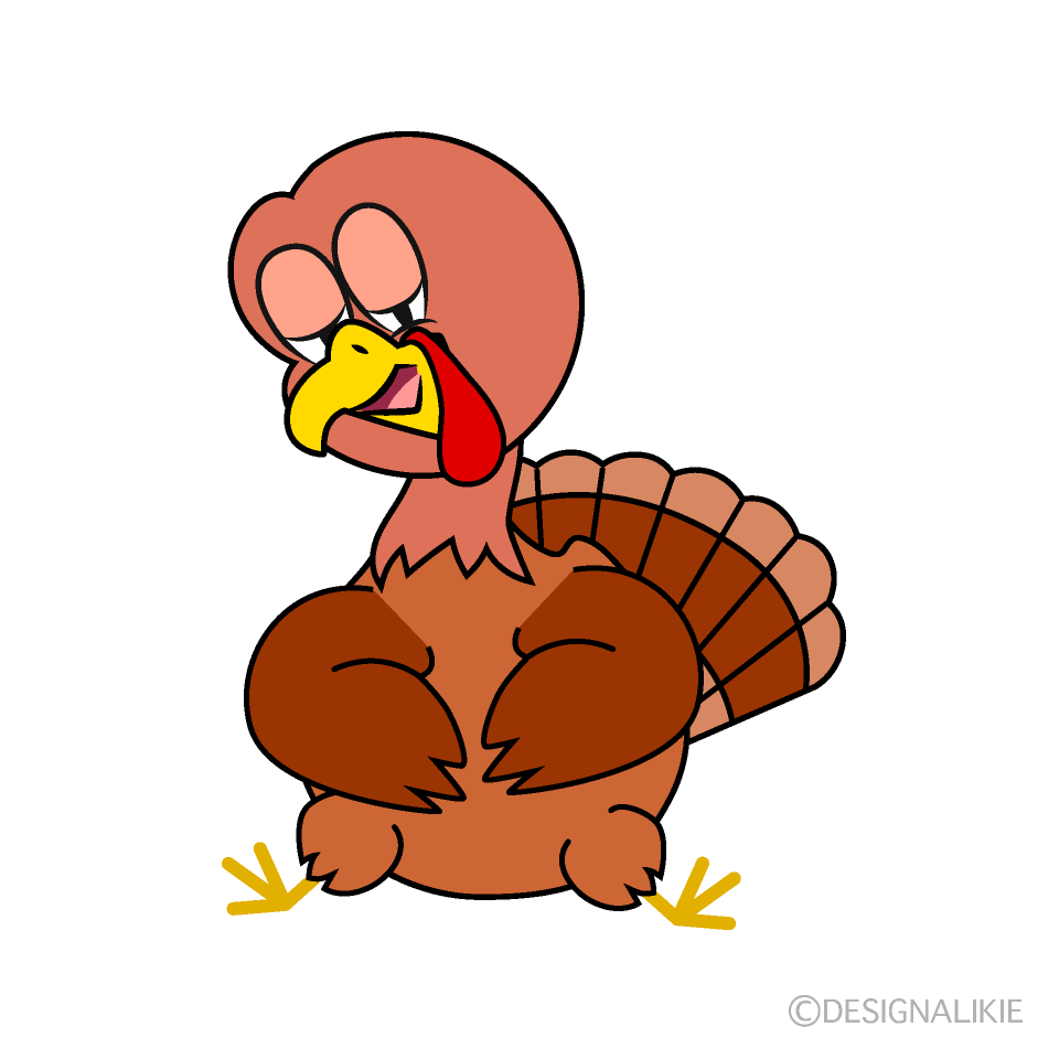 Relaxing Turkey Cartoon Character Image