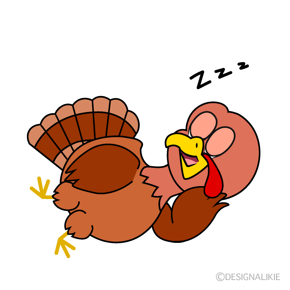 Sleeping Turkey Cartoon Character Image