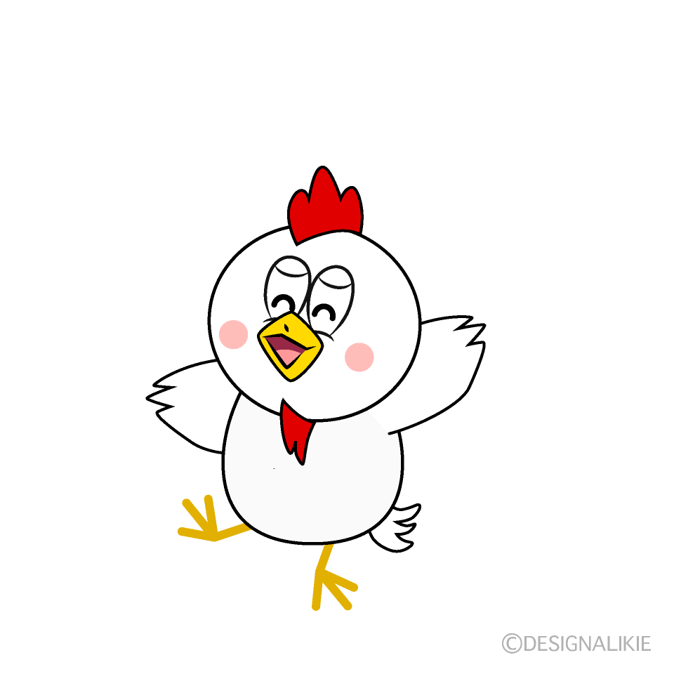 Smiling Chicken Cartoon Character Image