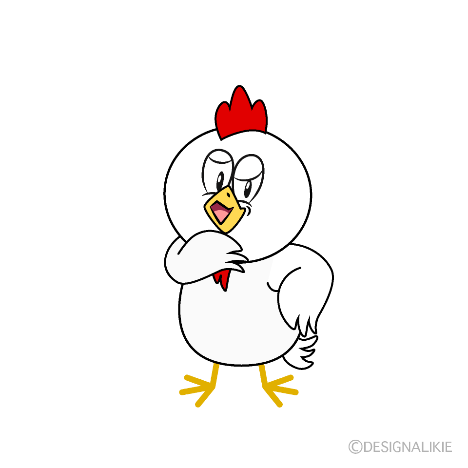 Grinning Chicken Cartoon Character Image