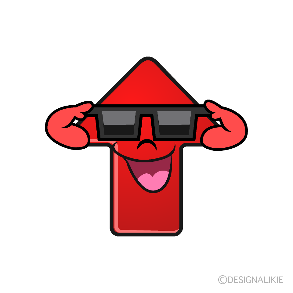Arrow with Sunglasses Cartoon Character Image