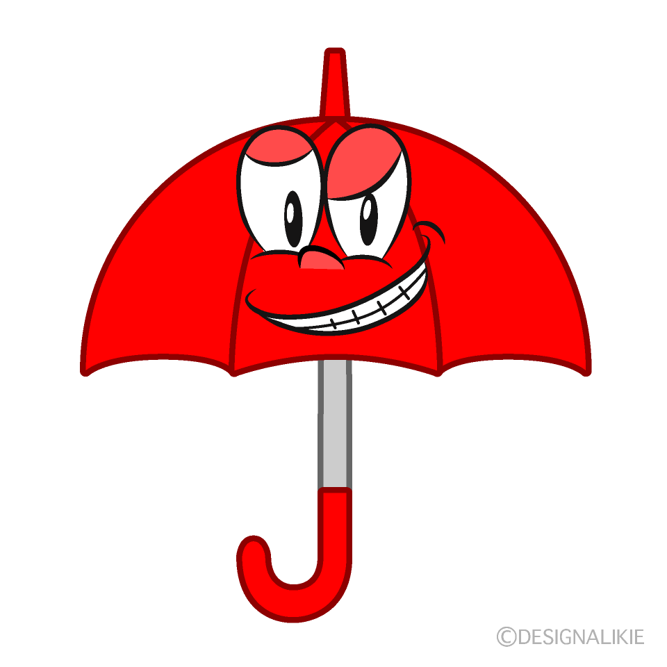 Grinning Umbrella Cartoon Character Image