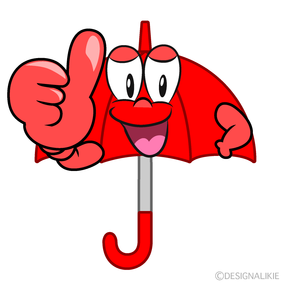 Thumbs up Umbrella Cartoon Character Image