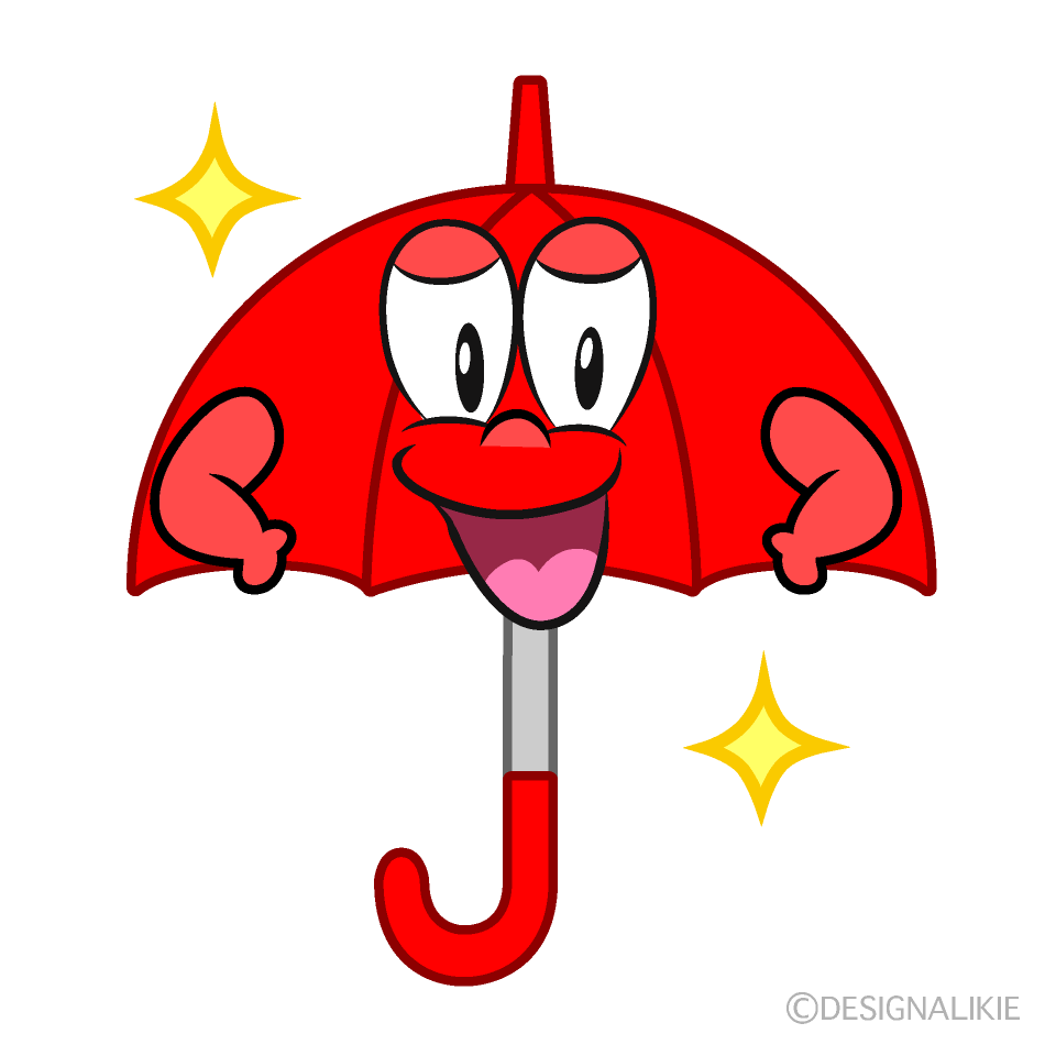 Confident Umbrella Cartoon Character Image