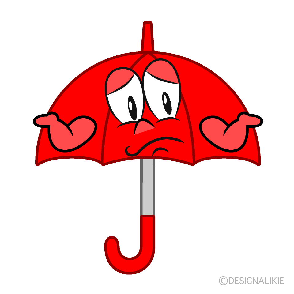 Troubled Umbrella Cartoon Character Image