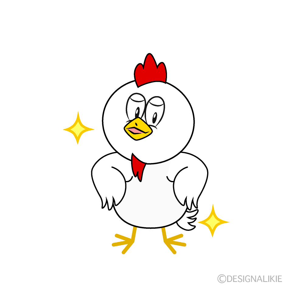 Glitter Chicken Cartoon Character Image