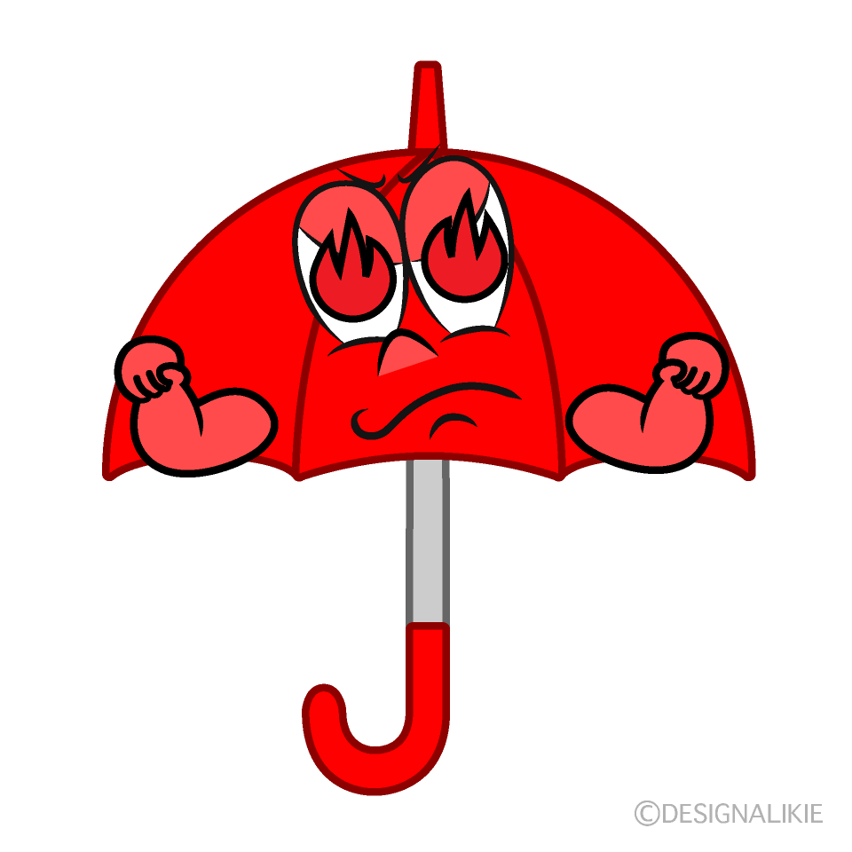 Burning Umbrella Cartoon Character Image