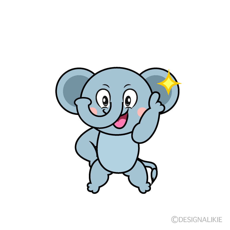 Posing Elephant Cartoon Character Image
