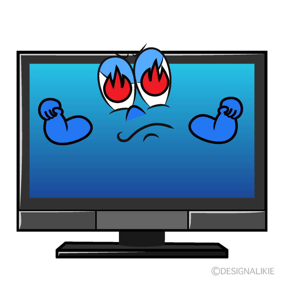 Burning TV Cartoon Character Image