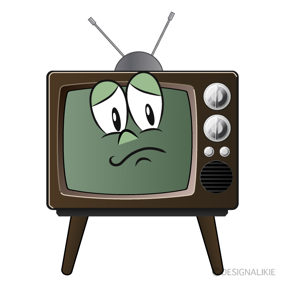 Thinking Television Cartoon Character Image